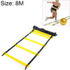 8 Meters 16 Knots Thick Section Pace Training Tough Durable Soft Ladder Football Training Wear Resistant Ladder Rope(Yellow)