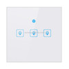 WS-UK-03 EWeLink APP & Touch Control 2A 3 Gangs Tempered Glass Panel Smart Wall Switch, AC 90V-250V, UK Plug