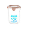 Kitchen Transparent Snack Storage Box Storage Tank Plastic Grain Storage Tank Food Sealed Can 1000ml(Pink)