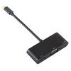 USB 2.0 + Audio Port + VGA + HDMI to USB-C / Type-C HUB Adapter (Black)
