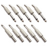 JL0057 6.36mm Audio Jack Connector (10 Pcs in One Package, the Price is for 10 Pcs)(Silver)