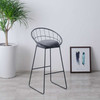 Simple High Stool Creative Casual Nordic Ring Cafe bBar Table and Chair, Size:High 65cm(Matt Black)