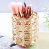 2 PCS Crystal Pencil Holder Storage Tube for Cosmetic Brush(Gold)