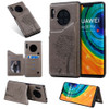 For Huawei Mate30 Pro Cat Tree Embossing Pattern Shockproof Protective Case with Card Slots & Photo Frame(Gray)