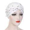 Rivet Pearl Turban Cap Wrap Cap(White)