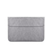 PU01S PU Leather Horizontal Invisible Magnetic Buckle Laptop Inner Bag for 15.4 inch laptops (Grey)