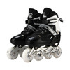 Oushen Adjustable Full Flash Children Single Four-wheel Roller Skates Skating Shoes Set, Size : S(Black)