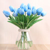 10 PCS Simulation PU Mini Tulip Artificial Flowers Silk Flowers Wedding Home Fake Flowers(Blue)