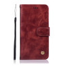 For LG V40 ThinQ Retro Copper Buckle Crazy Horse Horizontal Flip PU Leather Case with Holder & Card Slots & Wallet & Lanyard(Wine red)