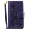 For Galaxy Note 10 Woman and Cat Embossed Horizontal Flip Leather Case, with Wallet & Holder & Card Slots & Photo Frame & Mirror & Lanyard(Purple)