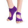 One Pair Open Toe Open Instep Anti-slip Sports Female Yoga Socks, Size: 34 - 39 (EUR)(Dark Purple)