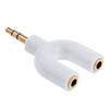 3.5mm Stereo Male to Dual 3.5mm Stereo Female Splitter Adapter(White)