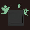 Bedroom Self-adhesive Switch Sticker Green Luminous Stickers Cartoon Wall Stickers Creative Socket Button Switch Stickers(Ghost)