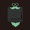 Bedroom Self-adhesive Switch Sticker Green Luminous Stickers Cartoon Wall Stickers Creative Socket Button Switch Stickers(Moustache)