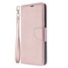 For Galaxy S20 Ultra Litchi Texture Pure Color Horizontal Flip PU Leather Case with Holder & Card Slots & Wallet & Lanyard(Rose Gold)