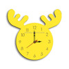 Deer Head Pattern Creative Living Room Decorative Wall Clock (Yellow)