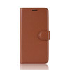 Litchi Texture Horizontal Flip Leather Case for Alcatel 3 2019, with Holder & Card Slots & Wallet(Brown)