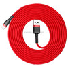 Baseus 2A 8 Pin Cafule Tough Charging Cable, Length: 3m(Red)