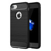 For  iPhone 8 & 7  Brushed Texture Fiber TPU Rugged Armor Protective Case(Black)