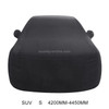 Anti-Dust Anti-UV Heat-insulating Elastic Force Cotton Car Cover for SUV, Size: S, 4.2m~4.45m (Black)