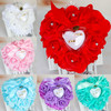 Heart-shaped Ring Box can Hang Simulation Foam Rose Ring Pillow Wedding Supplies(White)