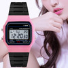 HONHX F-91W Analog Digital Motion LED Silicone Strap Multifunction Electronic Watch(Black)