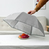 Folding Food Cover Keep Foods Warm Aluminum Foil Cover, Grey Flowers Pattern, Size: 80*80*17cm