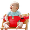 3PCS Chair Portable Seat Dining Lunch Chair Seat Safety Belt Stretch Wrap Feeding Chair Harness Seat Booster(Red)