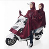 Universal Super Water-Resistant Dual Hooded Motorcycle Rain Poncho Coat Raincoat(Brown)