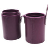 PU Leather Makeup Brush Set Storage Bucket, Medium Size(Purple)