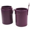 PU Leather Makeup Brush Set Storage Bucket, Medium Size(Purple)
