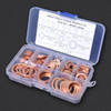 120 PCS O Shape Solid Copper Crush Washers Assorted Oil Seal Flat Ring Kit for Car / Boat  / Generators