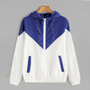 Women Jackets Female Zipper Pockets Casual Long Sleeves Coats Autumn Hooded Windbreaker Jacket, Size:M(Blue)