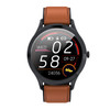 MK10 1.3 inch IPS Color Full-screen Touch Leather Belt Smart Watch, Support Weather Forecast / Heart Rate Monitor / Sleep Monitor / Blood Pressure Monitoring(Brown)