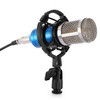 BM-800 3.5mm Studio Recording Wired Condenser Sound Microphone with Shock Mount, Compatible with PC / Mac for Live Broadcast Show, KTV, etc.(Blue)