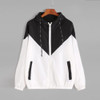 Women Jackets Female Zipper Pockets Casual Long Sleeves Coats Autumn Hooded Windbreaker Jacket, Size:XXL(Black)