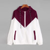 Women Jackets Female Zipper Pockets Casual Long Sleeves Coats Autumn Hooded Windbreaker Jacket, Size:XXXL(Fuchsia)