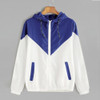 Women Jackets Female Zipper Pockets Casual Long Sleeves Coats Autumn Hooded Windbreaker Jacket, Size:XXXL(Blue)