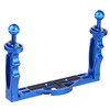 PULUZ Dual Handles Aluminium Alloy Tray Stabilizer for Underwater Camera Housings(Blue)