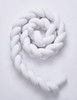 2M  Pure Color Weaving Knot for Infant Room Decor Crib Protector Newborn Baby Bed Bumper Bedding Accessories(White)