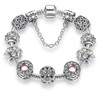 2 PCS Women Fashion Simple Panjia Opal Crystal Alloy Bracelet, Length:17cm(Silver)