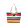 3 PCS Color Canvas Stripe Contrast Color Shoulder Bag Casual Trend Large Capacity Handbag Green Shopping Bag(Yellow)