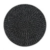 2 PCS PP Round Oval Woven Placemat, Size:Diameter 18cm(Black)