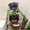 Black Cat Pattern Halloween Decorations Creative Cartoon Candy Gifts Kids Drawstring Tote Bag