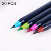 20 PCS / Box Painting Drawing Ink Watercolor Water Color Marker Brush Pen Set