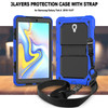 Shockproof PC + Silica Gel Protective Case for Galaxy Tab A 10.5 T590, with Holder & Shoulder Strap (Blue)