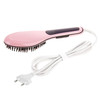 Handheld Innovative Hair Straightener Comb with LCD Temperature Display, EU Plug(Pink)