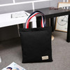 Canvas Tote Bag Hand Bag Colorful Shoulder Strap Large Capacity Shopping Bag(Black)