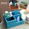 2 PCS Retro Square Wooden Flower Pot Wooden Box Woody Storage Box  Multi-functional Wooden Box, Random Color Delivery