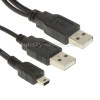 2 in 1 USB 2.0 Male to Mini 5pin Male + USB Male Cable, Length: 80 cm(Black)
